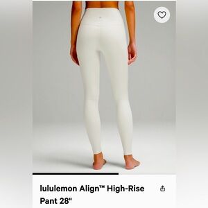 Lululemon Align leggings 28” colour Bone. Size 8.